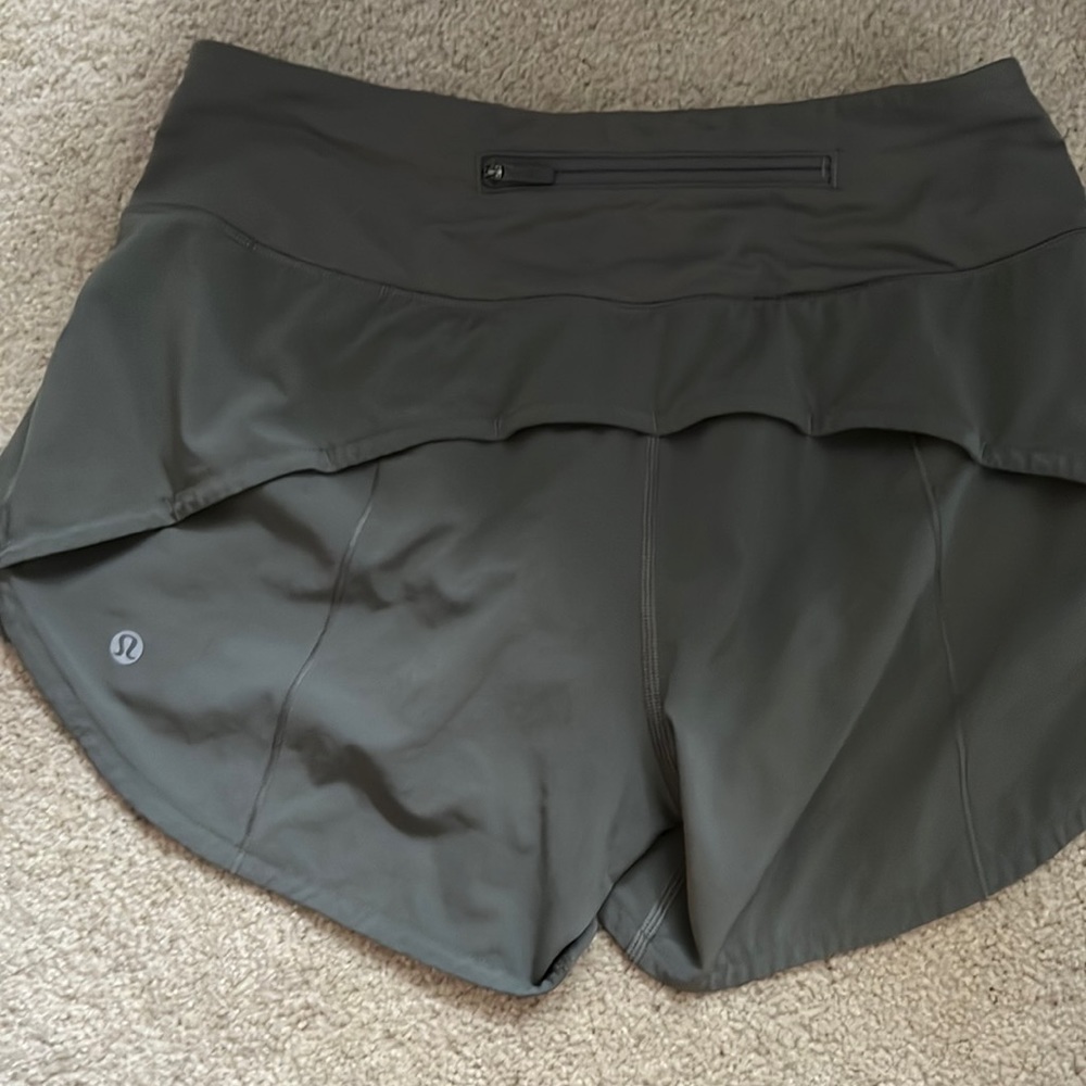 grey/green lululemon shorts